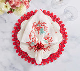 Round Bamboo Placemat in Coral Set of 4 by Kim Seybert - Lifestyle at Fig Linens and Home 1