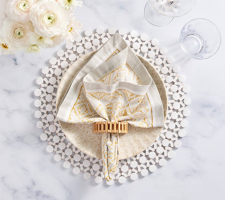 Round Bamboo Placemat in White Set of 4 by Kim Seybert at Fig Linens and Home - Image 12