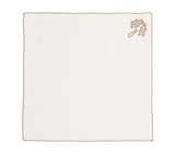 Royal Palm Napkin in White & Brown Set of 4 by Kim Seybert at Fig Linens and Home - Flat