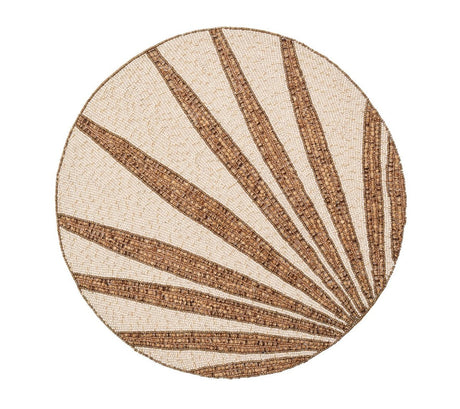 Royal Palm Placemat in Natural & Brown Set of 4 by Kim Seybert at Fig Linens and Home