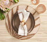 Kim Seybert Placemats Lifestyle View 2 - Royal Palm in Natural & Brown at Fig Linens and Home