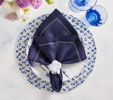Rush Placemat in White & Blue Set of 2 by Kim Seybert at Fig Linens and Home View 2