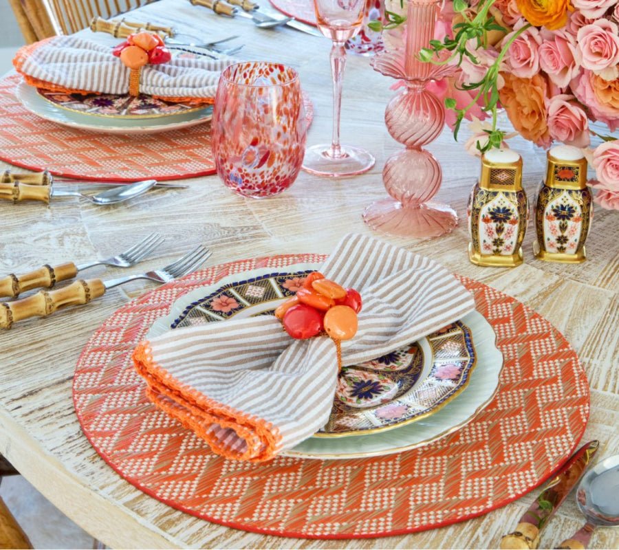 Sea Stone Napkin Ring in Orange Set of 4 by Kim Seybert at Fig Linens and Home - View 3