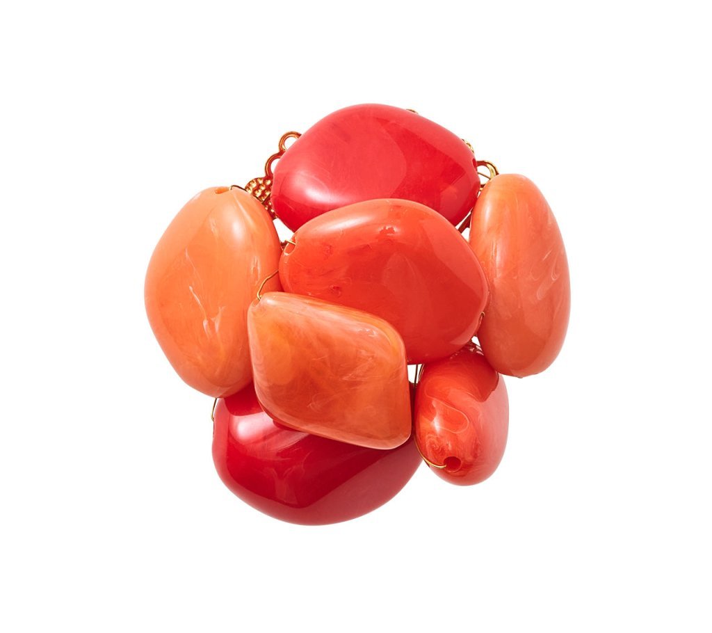 Sea Stone Napkin Ring in Orange Set of 4 by Kim Seybert at Fig Linens and Home - View of Top