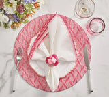 Sea Stone Napkin Ring in Pink Set of 4 by Kim Seybert - Lifestyle at Fig Linens and Home 1