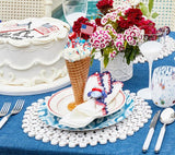 Sea Stone Napkin Ring in Red White & Blue Set of 4 by Kim Seybert - Lifestyle Fig Linens and Home 3