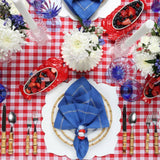 Sea Stone Napkin Ring in Red White & Blue Set of 4 by Kim Seybert - Lifestyle Fig Linens and Home 1