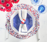 Sea Stone Napkin Ring in Red White & Blue Set of 4 by Kim Seybert - LIfestyle 7