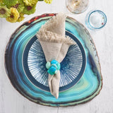 Sea Stone Napkin Ring in Seafoam Set of 4 by Kim Seybert - Lifestyle 3