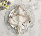Sea Stone Napkin Ring in White Set of 4 by Kim Seybert at Fig Linens and Home - Lifestyle 1