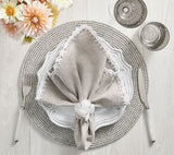 Sea Stone Napkin Ring in White Set of 4 by Kim Seybert at Fig Linens and Home - Lifestyle 2