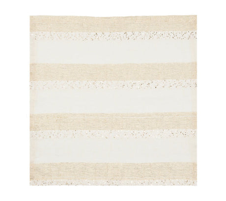 Spectra Napkin in White & Gold, Set of 4 by Kim Seybert WHITE/GOLD 21" L x 21" W x .1" H at FIG LINENS AND HOME 7