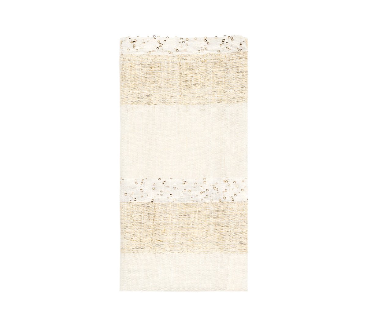Spectra Napkin in White & Gold, Set of 4 by Kim Seybert WHITE/GOLD 21" L x 21" W x .1" H at FIG LINENS AND HOME 1