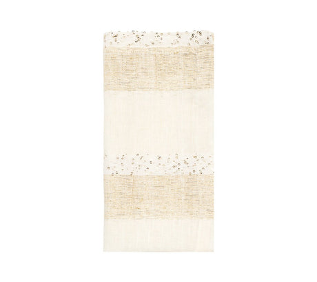 Spectra Napkin in White & Gold, Set of 4 by Kim Seybert WHITE/GOLD 21" L x 21" W x .1" H at FIG LINENS AND HOME 1