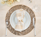 Spectra White & Gold Napkin Detail 4 | Kim Seybert at Fig Linens and Home