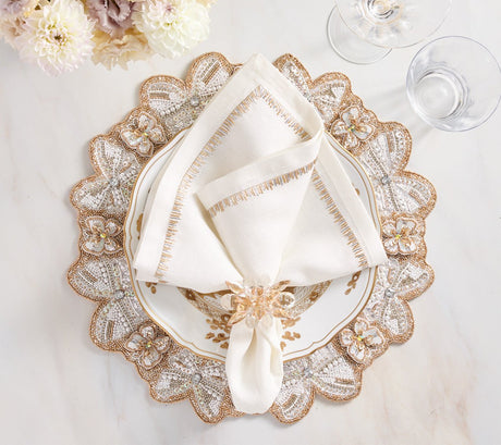 Spectra Champagne & Crystal Napkin Ring Detail 5 | Kim Seybert at Fig Linens and Home