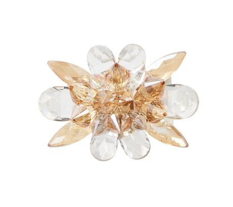 Spectra Napkin Ring in Champange & Crystal, Set of 4 in a Gift Box CHAMPAGNE/CRYSTAL 2.8" L x 2.2" W x 2.4" H at FIG LINENS AND HOME 4