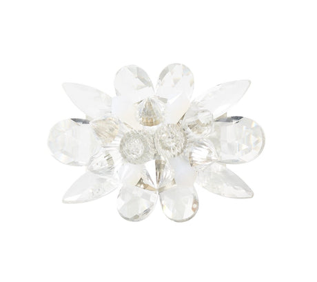 Kim Seybert Spectra Napkin Rings in Clear & White at Fig Linens and Home