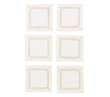 Starry Night Cocktail Napkin in White & Gold, Set of 6 in a Gift Box Kim Seybert at Fig Linens and Home - 36