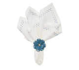 Starry Night Napkin in White & Blue, Set of 4 Kim Seybert at Fig Linens and Home - 28