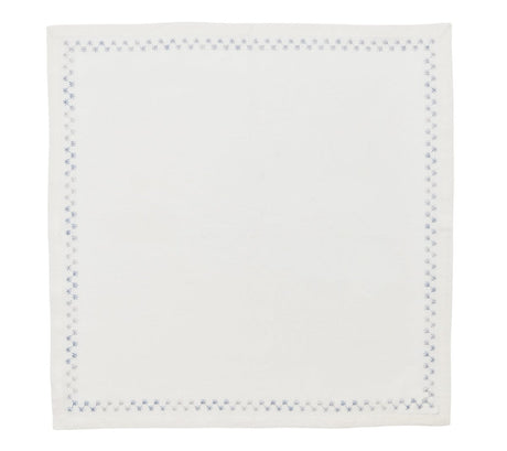 Starry Night Napkin in White & Blue, Set of 4 Kim Seybert at Fig Linens and Home - 29