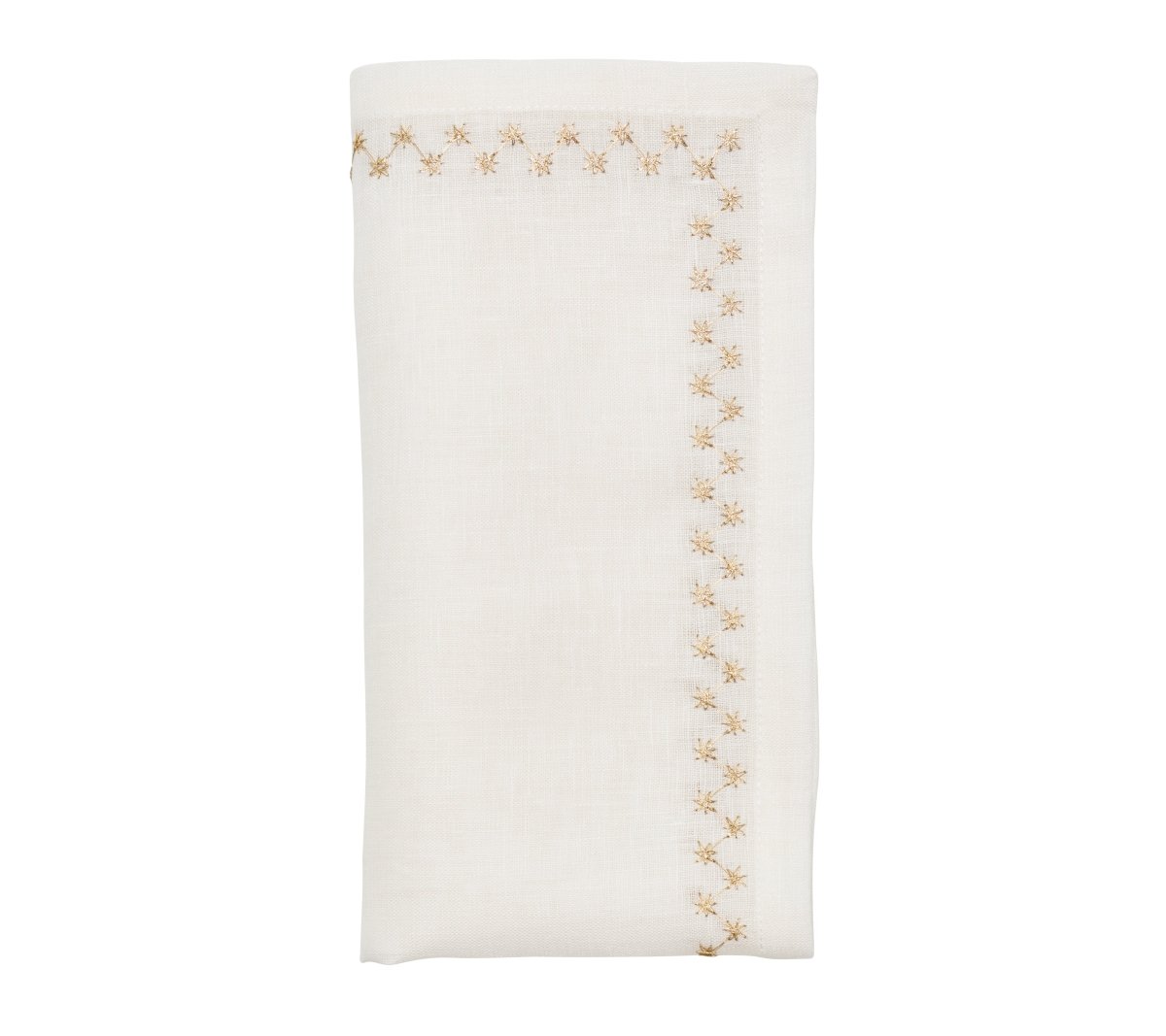 Starry Night Napkin in White & Gold, Set of 4 Kim Seybert at Fig Linens and Home - 14
