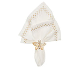 Starry Night Napkin in White & Gold, Set of 4 Kim Seybert at Fig Linens and Home - 15