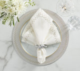 Starry Night Napkin in White & Silver, Set of 4 Kim Seybert at Fig Linens and Home - Lifestyle Photo