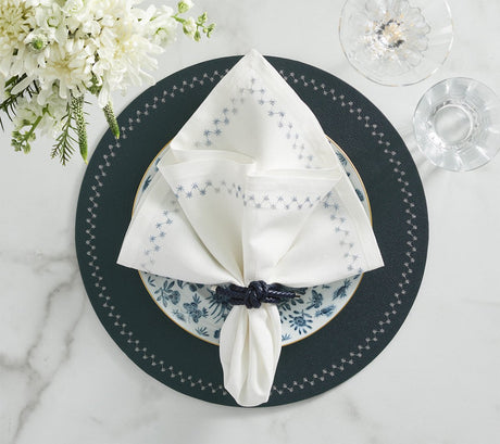 Starry Night Placemat in Cadet, Set of 4 Kim Seybert at Fig Linens and Home - 12