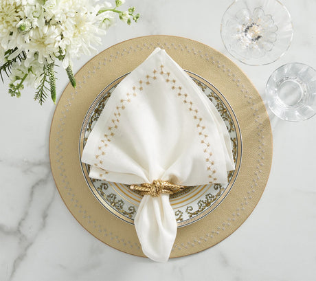 Starry Night Placemat in Gold, Set of 4 Kim Seybert at Fig Linens and Home - 19