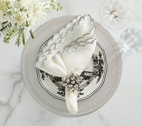 Starry Night Placemat in Silver, Set of 4 Kim Seybert at Fig Linens and Home - 2