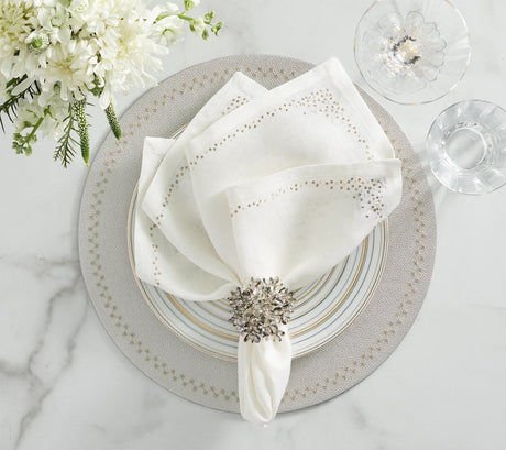 Starry Night Placemat in Silver, Set of 4 Kim Seybert at Fig Linens and Home - 3