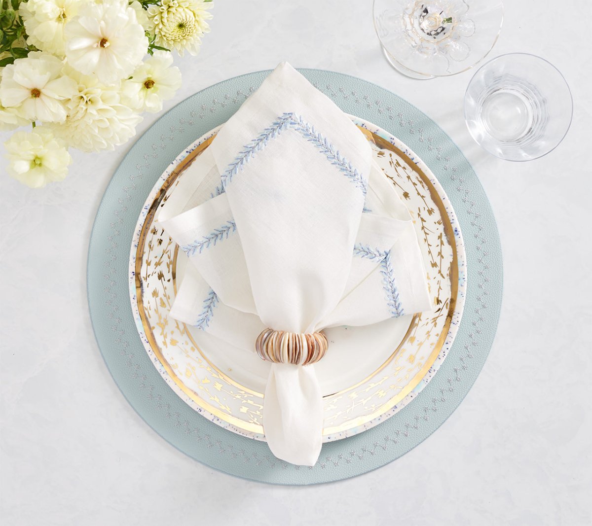 Starry Night Placemats in Periwinkle by Kim Seybert at Fig Linens and Home - Lifestyle 3