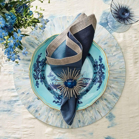 Tahiti Placemat in Periwinkle Set of 4 by Kim Seybert at Fig Linens and Home - Lifestyle 3