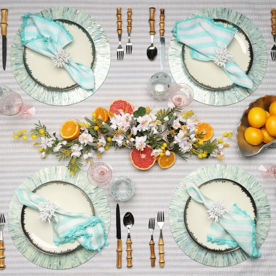 Tahiti Placemat in Periwinkle Set of 4 by Kim Seybert at Fig Linens and Home - Lifestyle 1