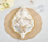 Tailored Placemat in Gold by Kim Seybert at Fig Linens and Home - Lifestyle 4