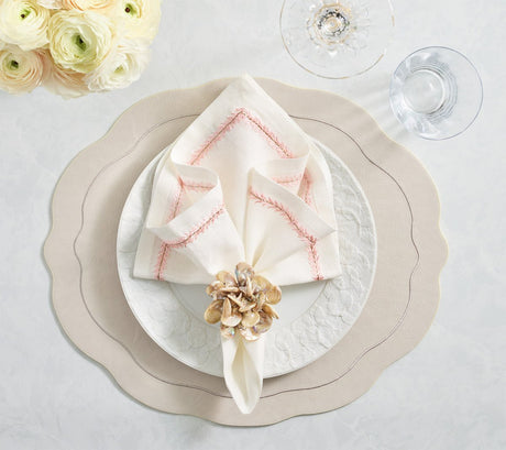 Tailored Placemat in Ivory by Kim Seybert - Lifestyle at Fig Linens and Home 2