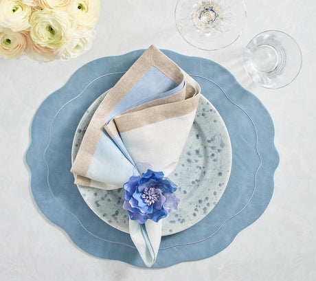 Tailored Placemat in Periwinkle by Kim Seybert at Fig Linens and Home - Lifestyle 1