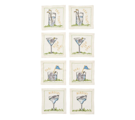 Tee Time Cocktail Napkins Set of 8 in a Gift Box by Kim Seybert at Fig Linens and Home - View 2