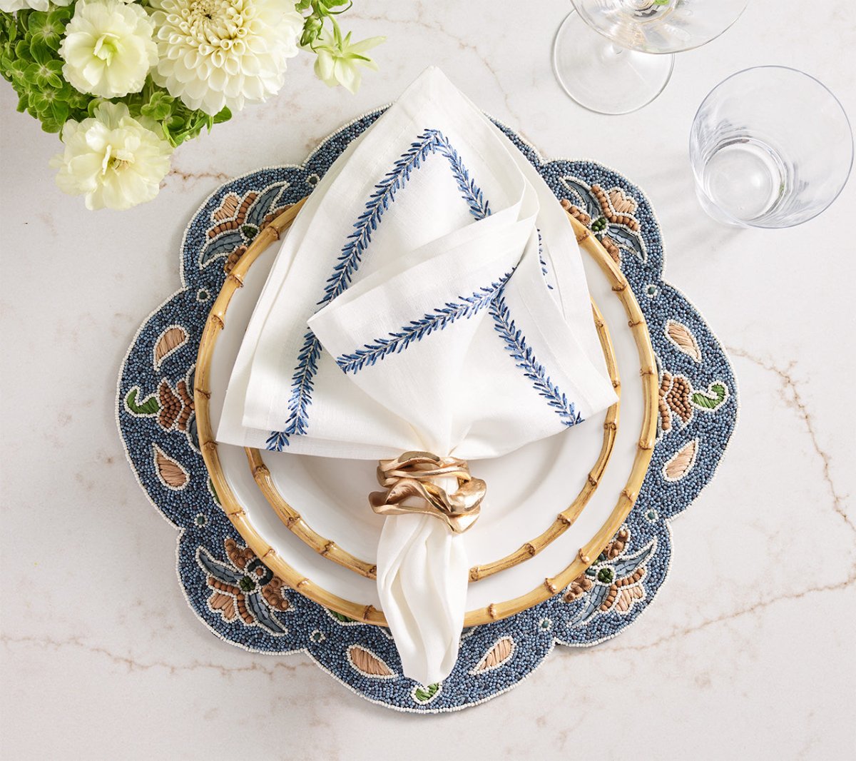 Kim Seybert Terraza Placemat in Blue & Multi - Set of 2