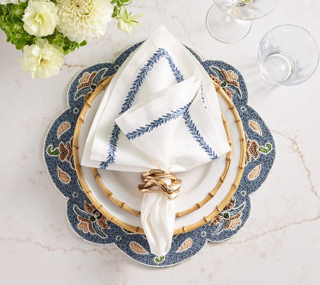 Terraza Placemat in Blue & Multi, Set of 2 by Kim Seybert at Fig Linens and Home 4