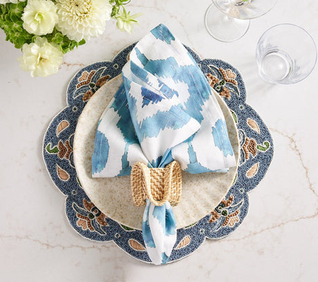 Terraza Placemat in Blue & Multi, Set of 2 by Kim Seybert at Fig Linens and Home 2