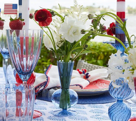 Tess Bud Vase in Cadet Set of 3 in a Box by Kim Seybert - LIfestyle Red White and Blue 4th of July