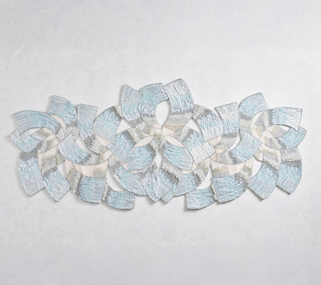Tidal Runner in Glacier Blue by Kim Seybert 41" L x 17" W x 0.3" H Table Runner GLACIER BLUE at FIG LINENS AND HOME 3