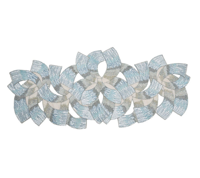 Tidal Runner in Glacier Blue by Kim Seybert 41" L x 17" W x 0.3" H Table Runner GLACIER BLUE at FIG LINENS AND HOME 1
