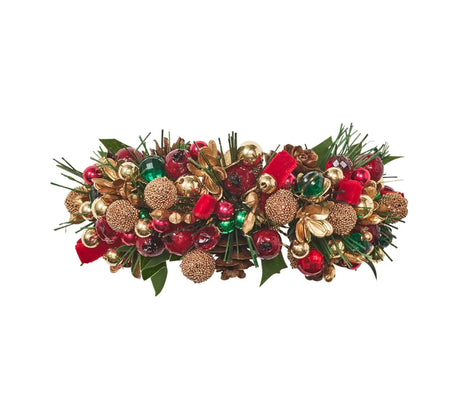Tinsel Bow Red/Green/Gold Napkin Ring Detail 4 | Kim Seybert at Fig Linens and Home