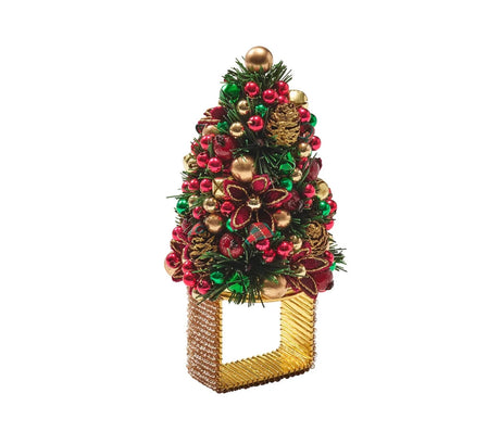 Tinsel Tree Red/Green/Gold Napkin Ring | Kim Seybert at Fig Linens and Home