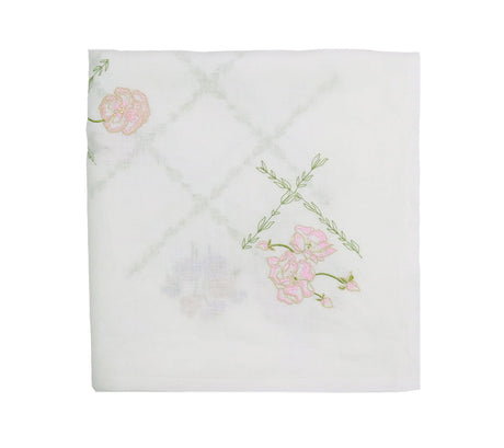 Trellis Tablecloth in White & Multi | Kim Seybert Tablecloths at Fig Linens and Home 3