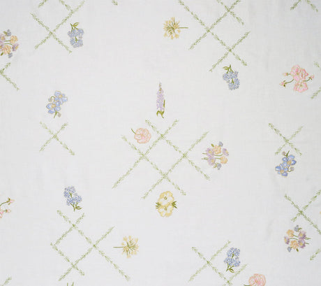 Trellis Tablecloth in White & Multi | Kim Seybert Tablecloths at Fig Linens and Home 2