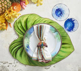 Kim Seybert Tropicana Green Placemats Set of 4 - Lifestyle Image 1 on Table at Fig Linens and Home